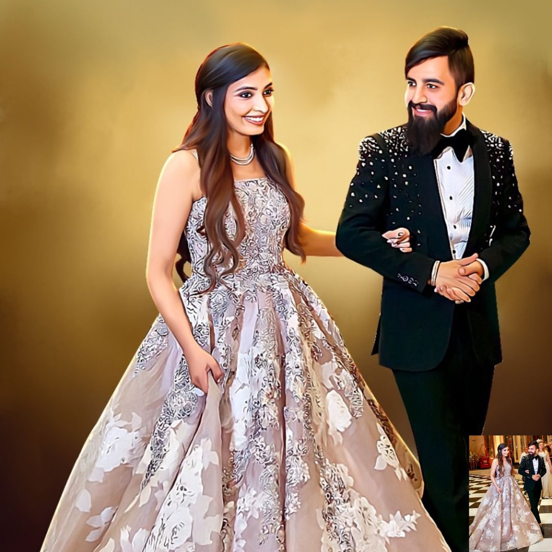 COUPLE DIGITAL OIL PAINTING